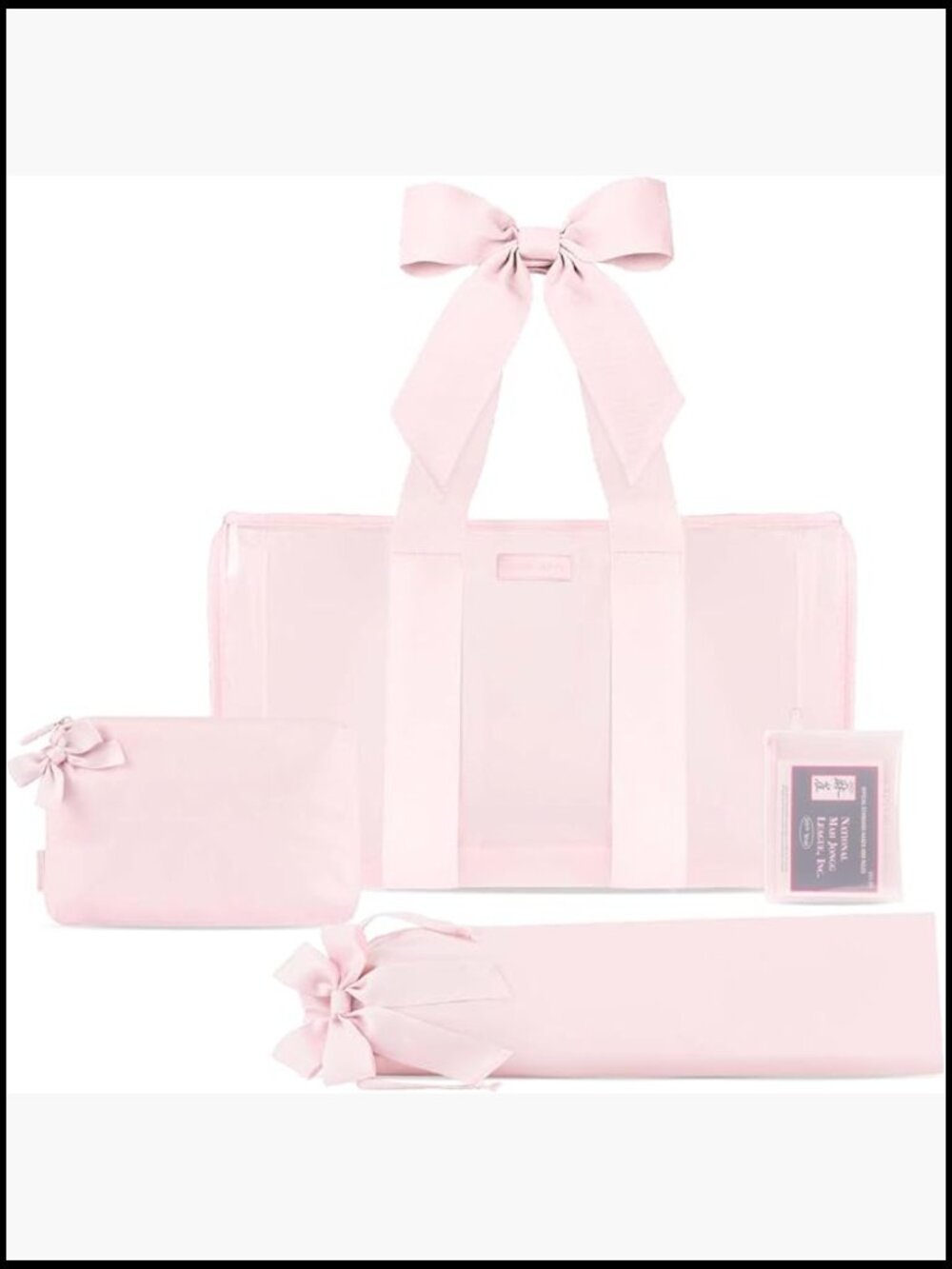 Extra Large Mahjong Tote Set 4-Piece Storage Bags for Tiles Racks Cards Dice